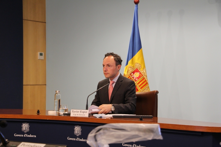 El cap de Govern, Xavier Espot, durant la roda de premsa.
